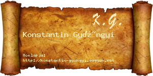 Konstantin Gyöngyi névjegykártya